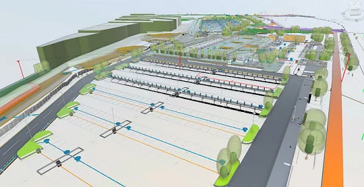 Industrial and logistics exterior lighting — illustrative service image